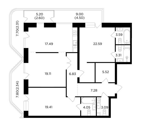 FORIVER Москва — планировка 3
