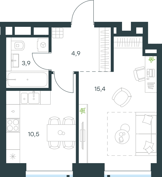 Level Причальный Москва — планировка 1