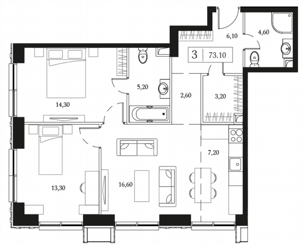 Dream Towers Москва — планировка 2
