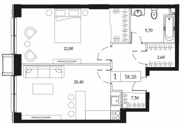 Dream Towers Москва — планировка 1