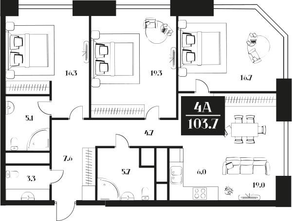 DECO Residence Москва — планировка 4