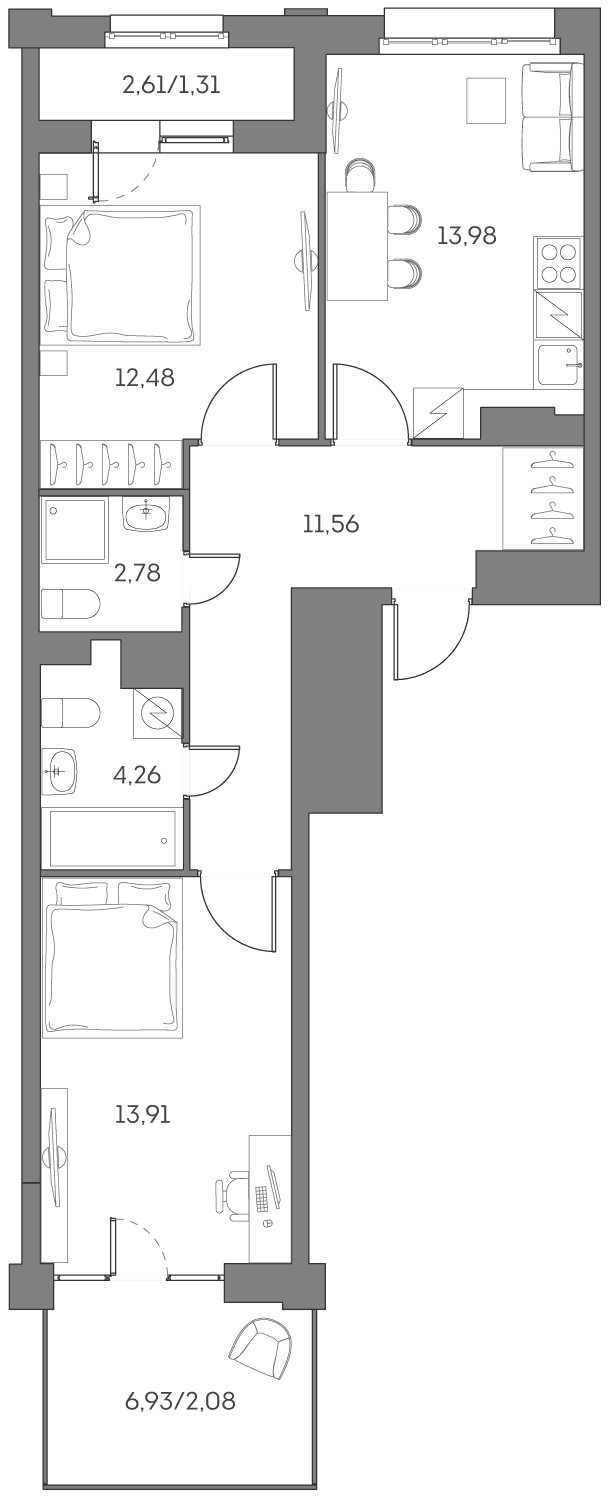 Аквилон BESIDE 2.0 Москва — планировка 2