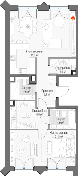 Достижение Москва — планировка 2
