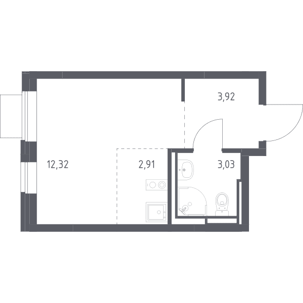 Прибрежный Парк Москва — планировка Студия