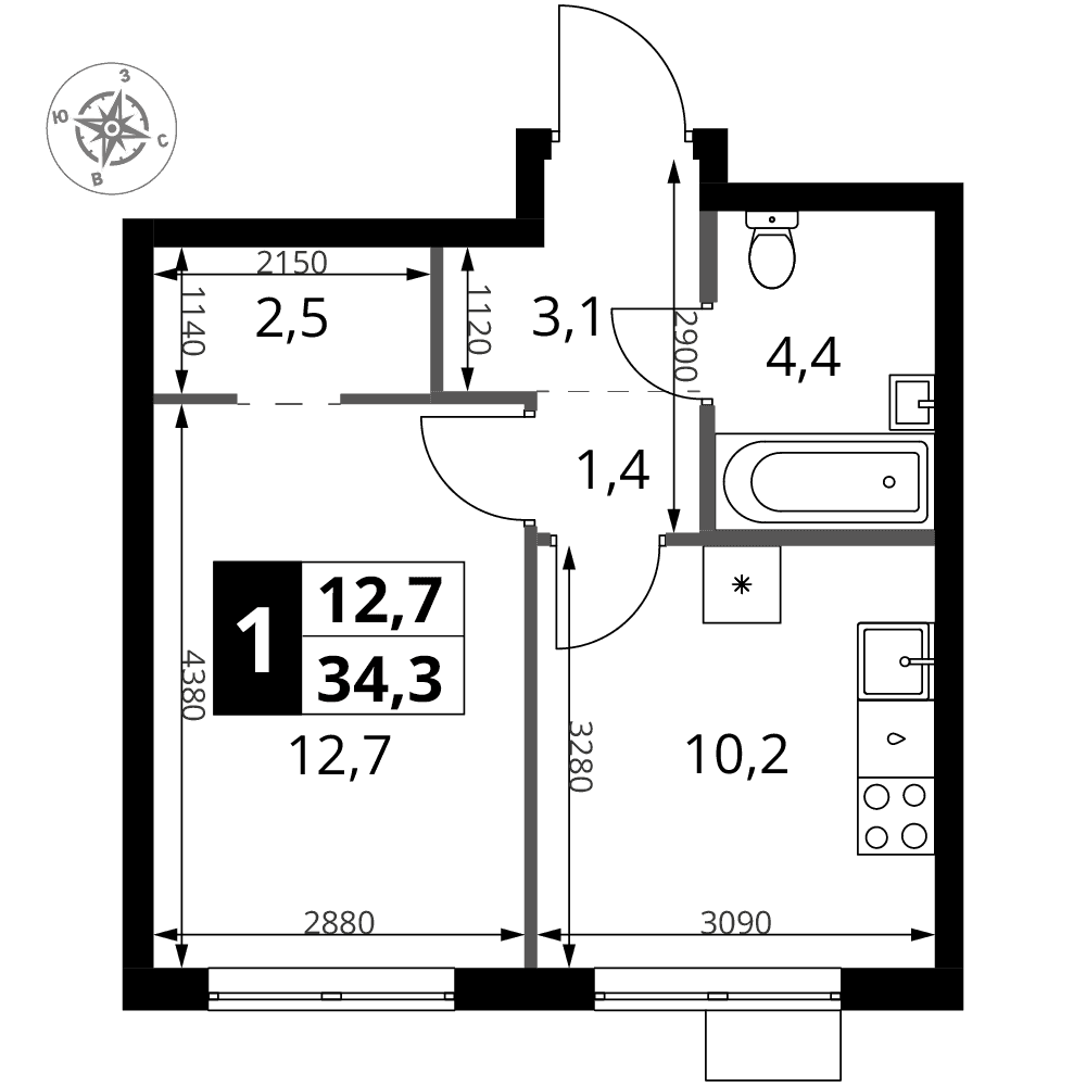 1-й Ясеневский Москва — планировка 1