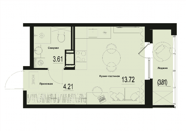 iD Murino III Санкт-Петербург — планировка Студия