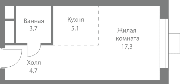 Stellar City Москва — планировка Студия