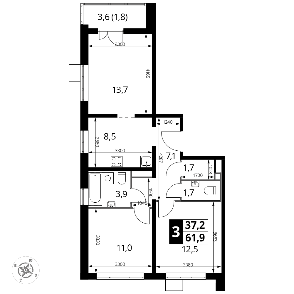 1-й Лермонтовский Люберцы — планировка 3