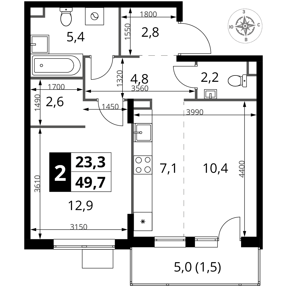 1-й Шереметьевский Химки — планировка 2