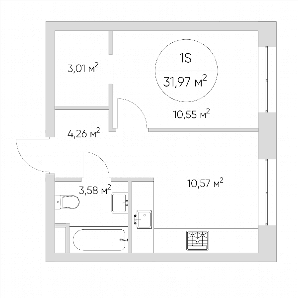 Nice loft Москва — планировка 1-комнатные апартаменты