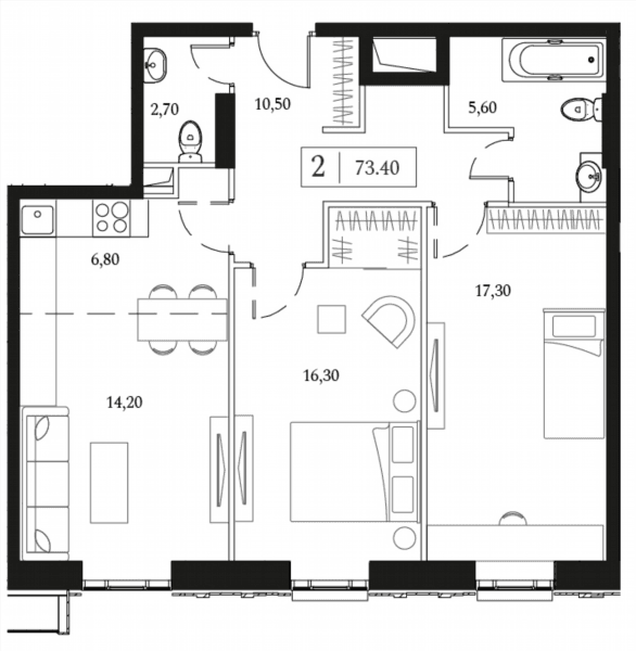 Dream Towers Москва — планировка 2