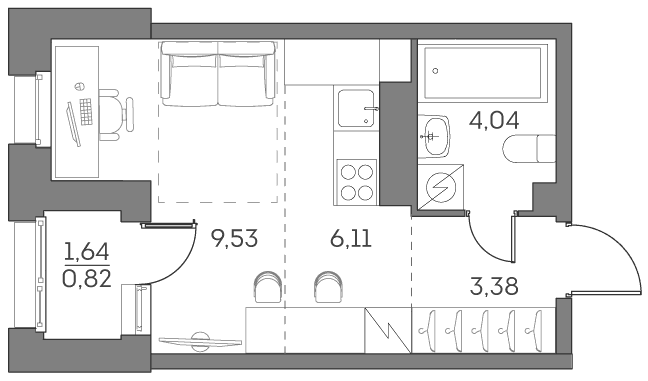 Аквилон BESIDE 2.0 Москва — планировка 1