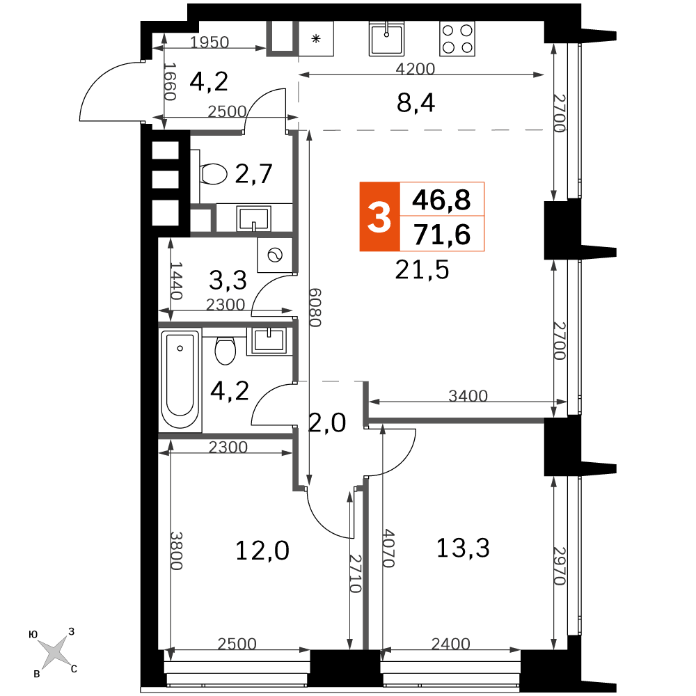 Amber City Москва — планировка 3