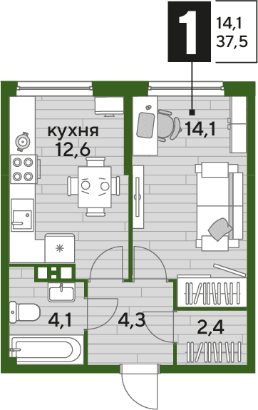 DOGMA PARK Краснодар — планировка 1