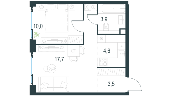 Level Мичуринский, этапы 1 и 2 Москва — планировка 2