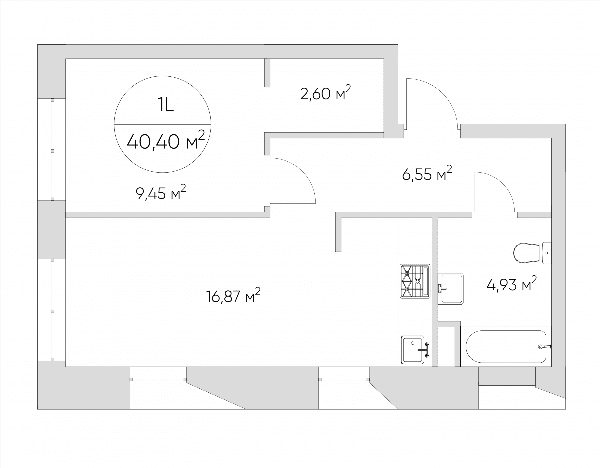 Nice loft Москва — планировка 1-комнатные апартаменты