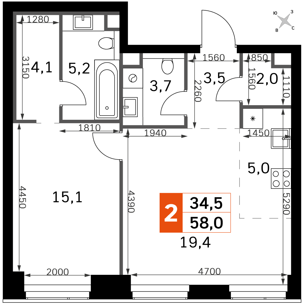 Amber City Москва — планировка 2
