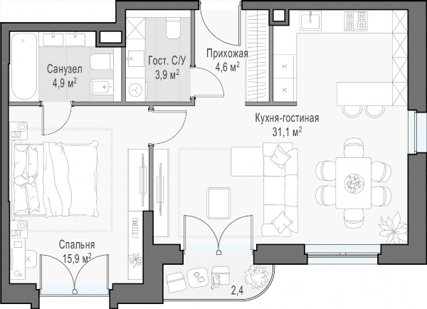 Достижение Москва — планировка 2