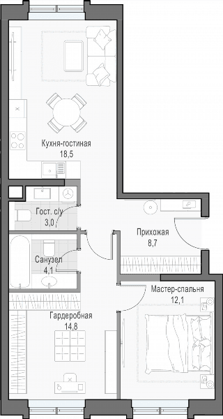 Достижение Москва — планировка 2