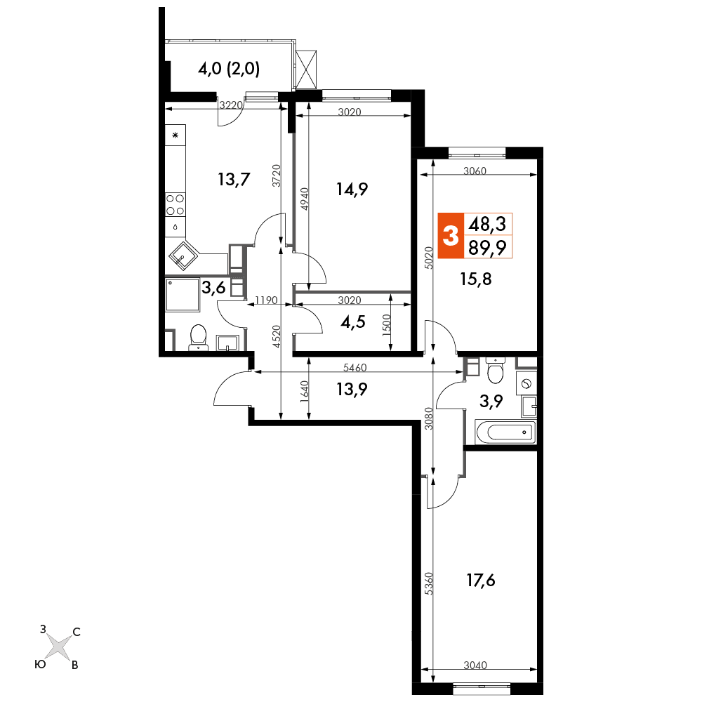 Олимп Обнинск — планировка 3
