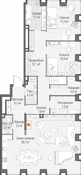 Life Time Москва — планировка 5+
