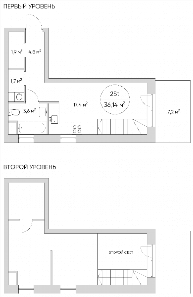 Nice loft Москва — планировка 2-комнатные апартаменты