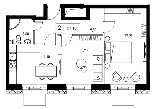 Dream Towers Москва — планировка 2