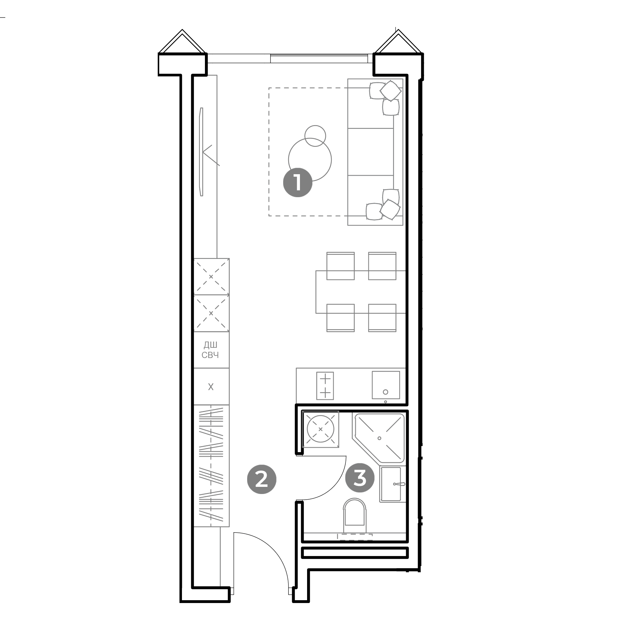 NAMETKIN TOWER Москва — планировка Студия