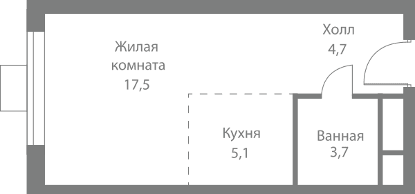 Stellar City Москва — планировка Студия