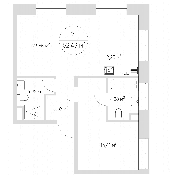 Nice loft Москва — планировка 2-комнатные апартаменты