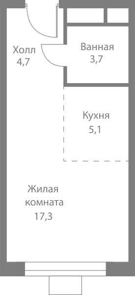 Stellar City Москва — планировка Студия