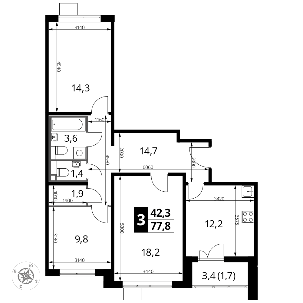 1-й Лермонтовский Люберцы — планировка 3