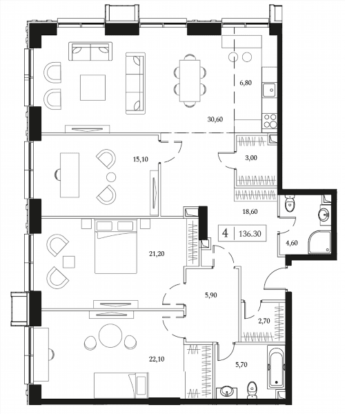Dream Towers Москва — планировка 4