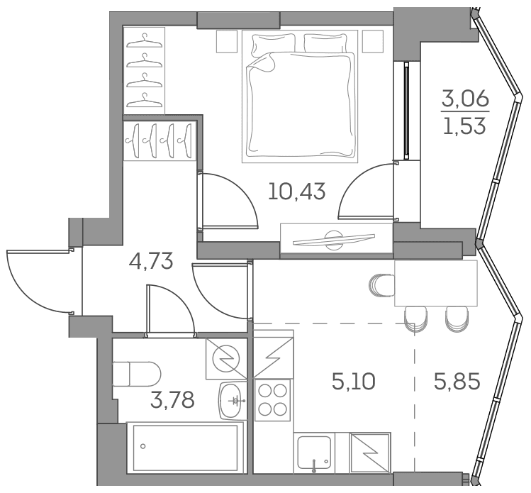 Аквилон BESIDE 2.0 Москва — планировка 1