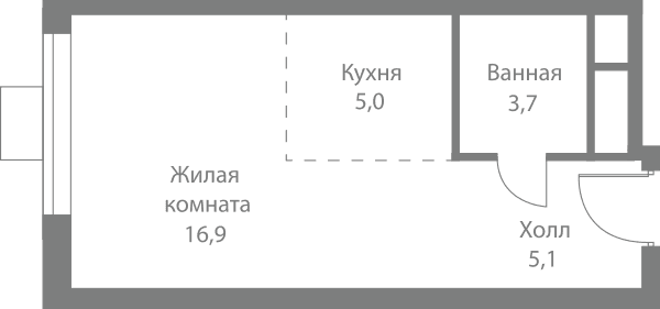Stellar City Москва — планировка Студия