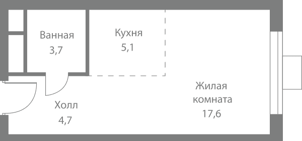 Stellar City Москва — планировка Студия