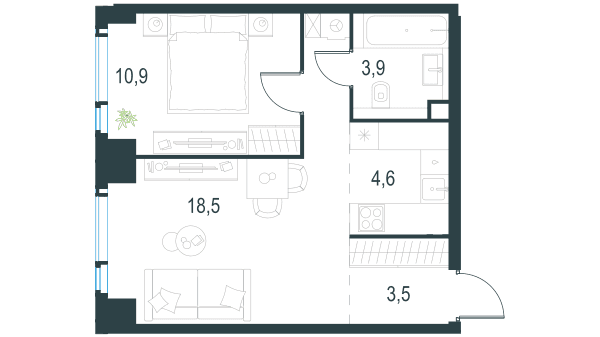 Level Мичуринский, этапы 1 и 2 Москва — планировка 2