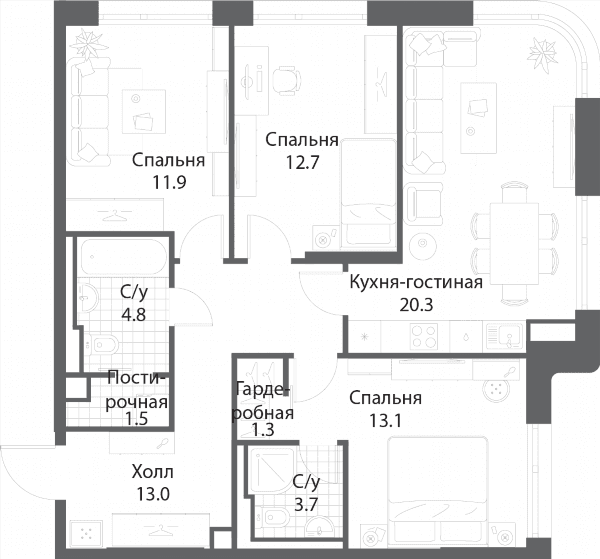 Nagatino i-Land Москва — планировка 3