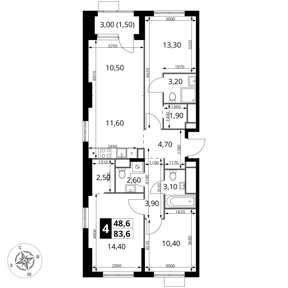 1-й Химкинский Химки — планировка 4
