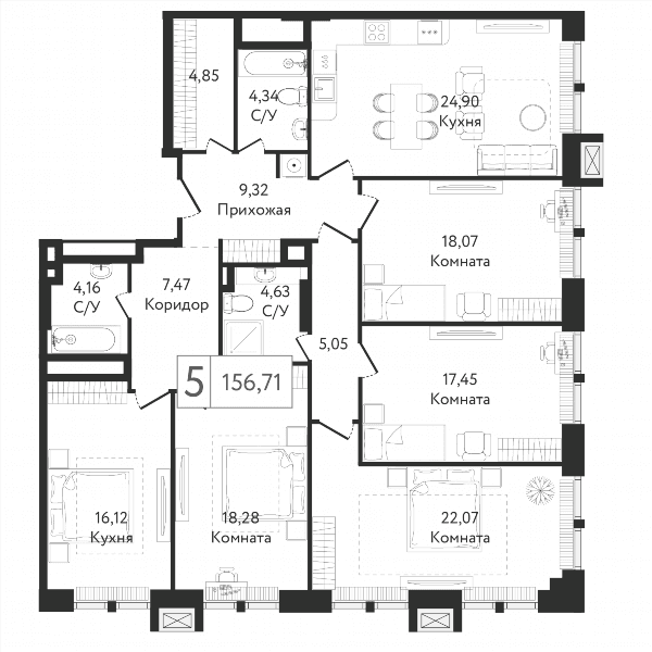 Dream Towers Москва — планировка 5