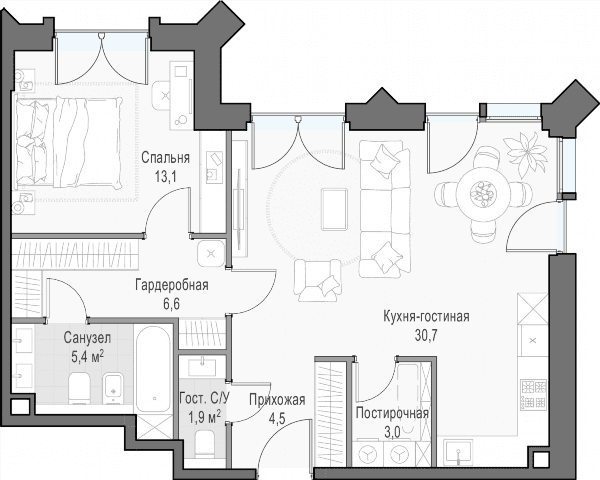 Достижение Москва — планировка 2