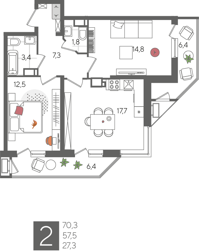 Рекорд 2 Краснодар — планировка 2