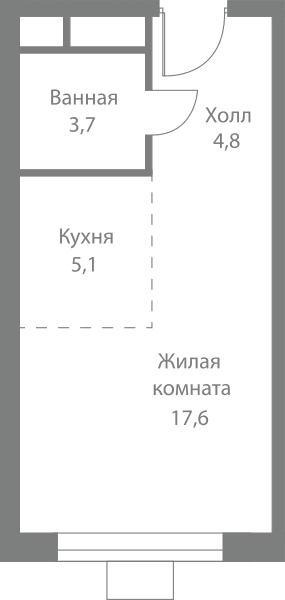 Stellar City Москва — планировка Студия