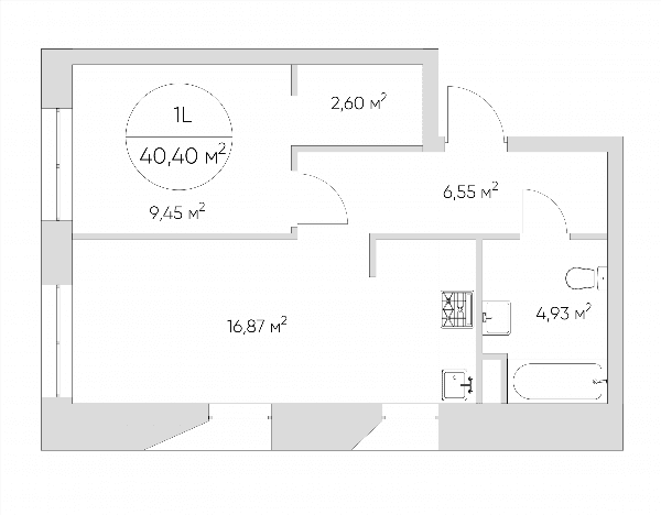 Nice loft Москва — планировка 1-комнатные апартаменты