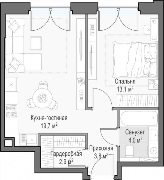 Достижение Москва — планировка 1