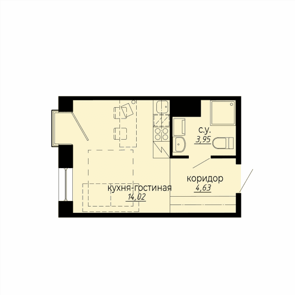 iD Polytech Санкт-Петербург — планировка Студия