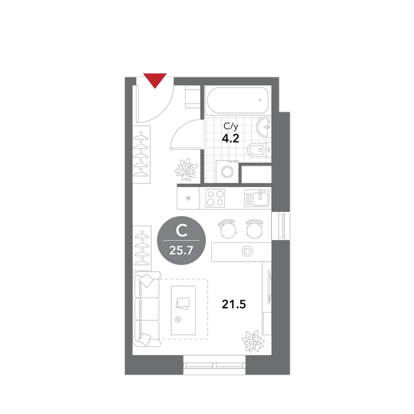 Voxhall Москва — планировка Студия