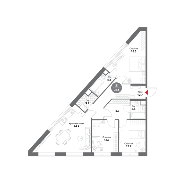 Voxhall Москва — планировка 3