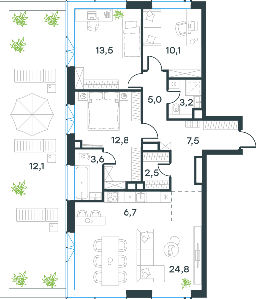 Level Причальный Москва — планировка 4
