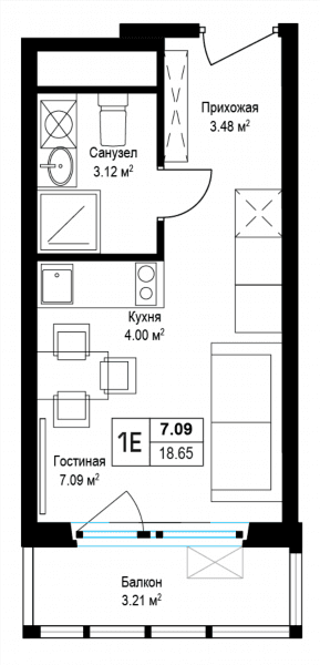 У реки. Эко Видное 2.0 Москва — планировка 1
